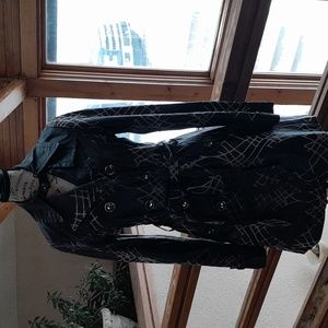 Custo Barcelona Black and White  Trench Coat Size EU 36